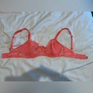 VS coral lace balconette bra